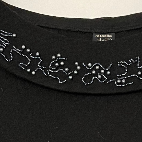 PRICE DROP! Black Knit Sweater with Beaded Collar - Picture 2 of 5